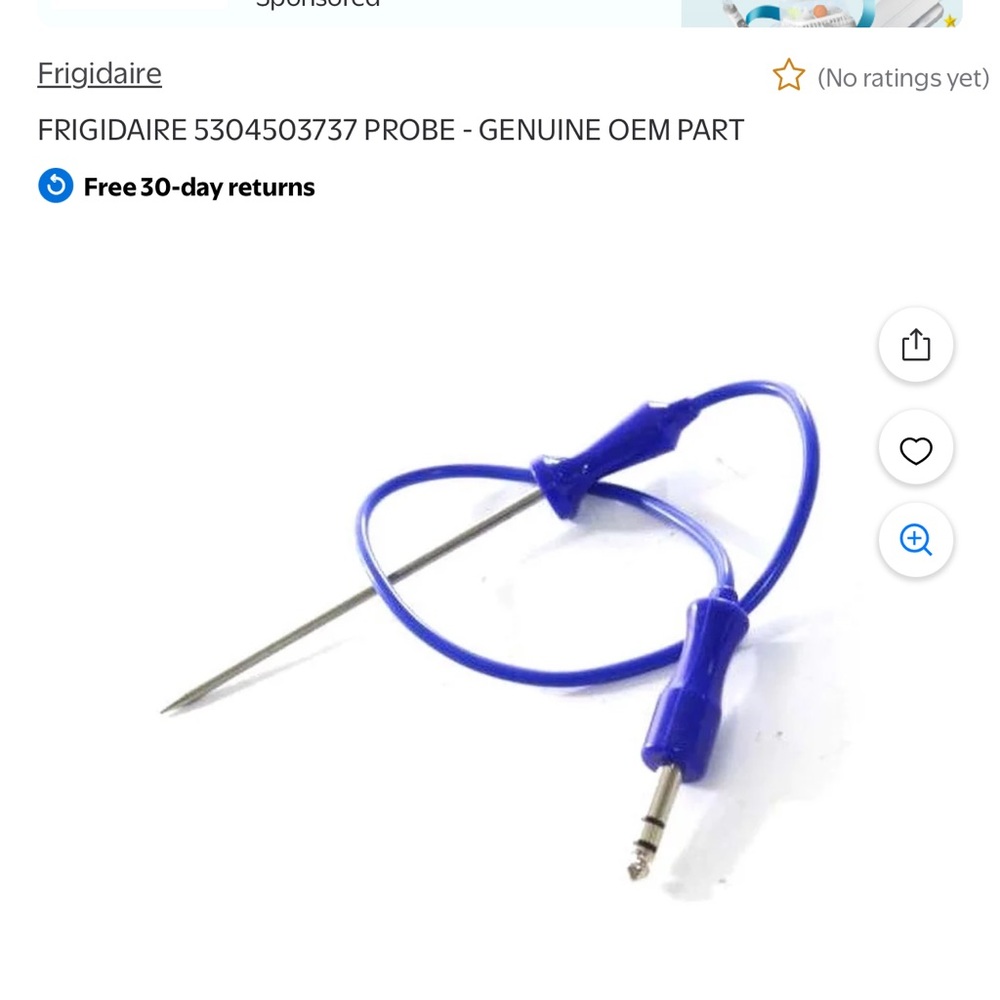 Frigidaire Blue Temperature Probe for Accurate Cooking